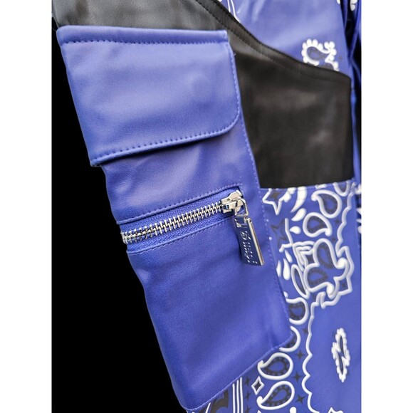 Guapi Pants Mens 32 Purple Bandana Cargo PU Leather LimitedEdition Aaron Wilhelm - Picture 16 of 16